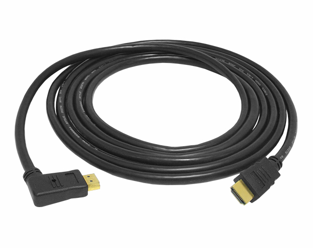 PS HDMI kabel, zahnutá zástrčka - rovná zástrčka, 1,5m, Cu HQ.