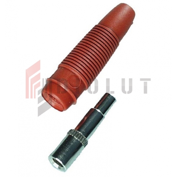 Zásuvka 4 mm na kabel KUN 30-R 16A, červená