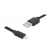 PS USB-iphone kabel, 1 m, černý, kůže.