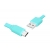 PS USB kabel - microUSB 1m, plochý, modrý.