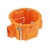 Koncová krabice jednoduchá, 60 x 60 p / t, hluboká, sériová, na sádrokarton, oranžová.