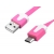 PS USB-micro USB kabel růžový plochý