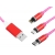 Magnetický USB kabel 3v1 červený KK21W LED podsvícení (jasně červené).