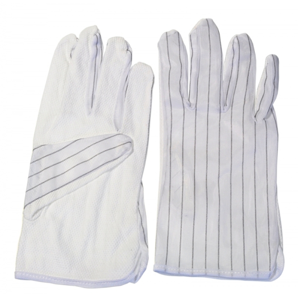 ESD polyesterové tečkované antistatické rukavice střední S