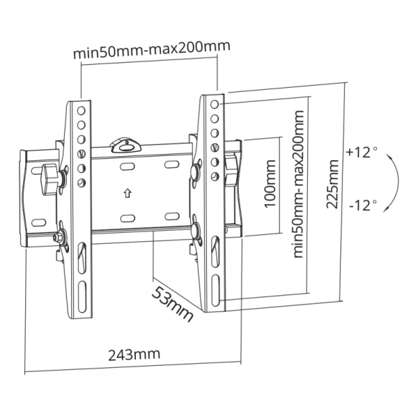 Nástěnný univerzální držák Kruger & Matz pro vertikální nastavení LED TV (23-42 