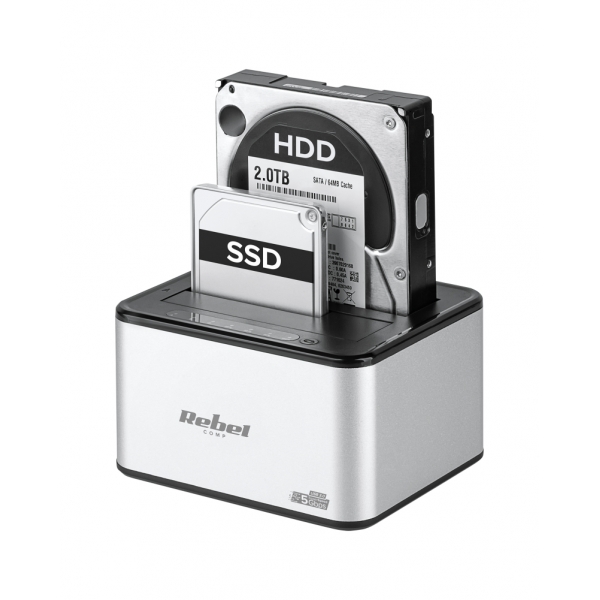 Dokovací stanice na disky HDD/ SSD USB 3.0 hliník Rebel