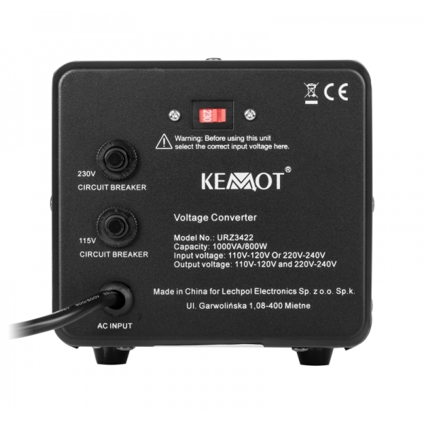 Měnič / konvertor napětí KEMOT 800 W / 1000 VA