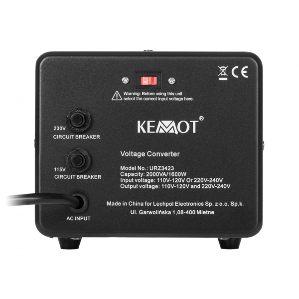 Konvertor / měnič napětí KEMOT 1600 W / 2000 VA