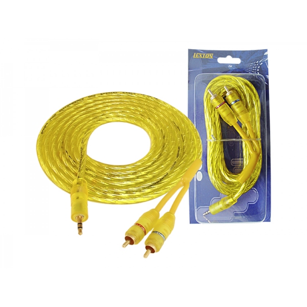 Jack 3.5 kabel - 2 RCA zástrčky žluté HQ 3m