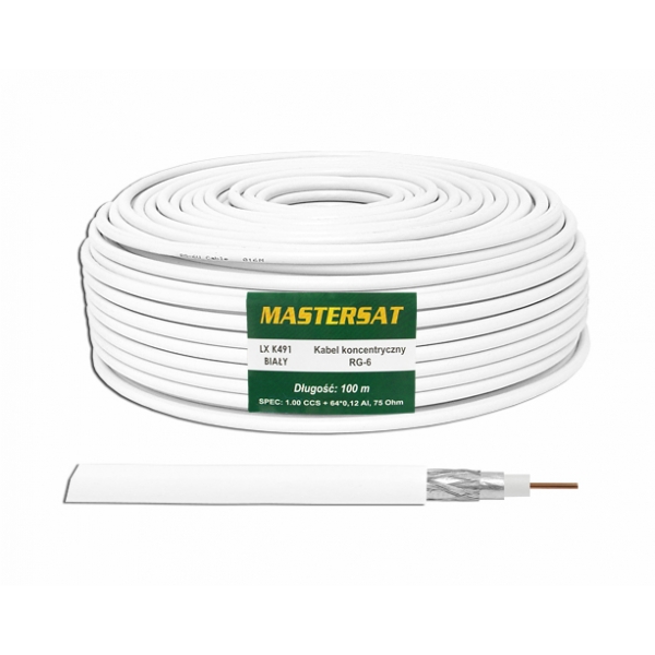 PS Koaxiální kabel RG6 CCS + 64x0,12Al, 100m, MASTERSAT.