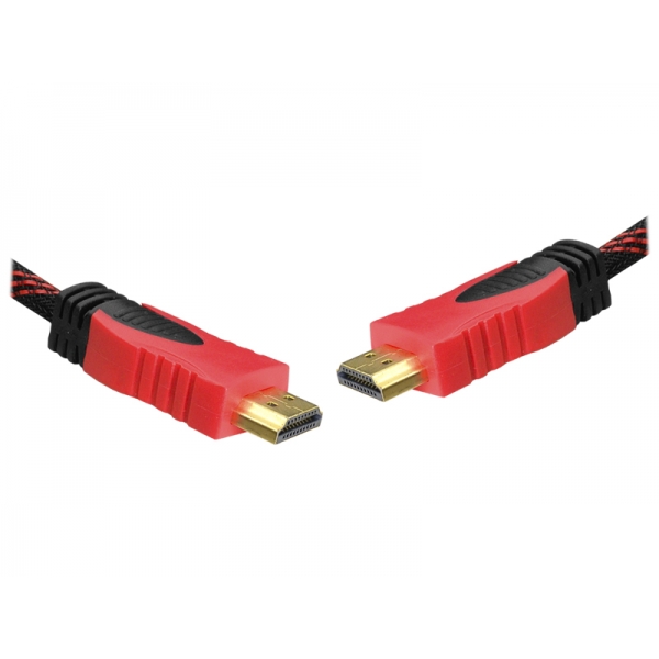 HDMI - HDMI kabel, verze 1,4V, 1,5m červený blistr.
