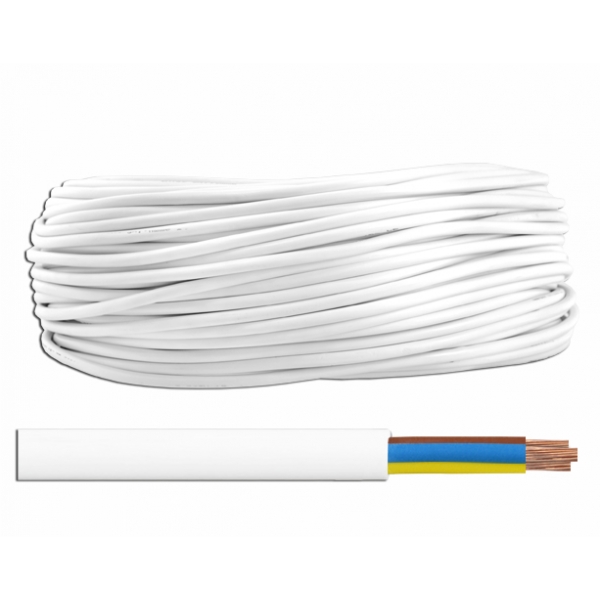 OMY kabel 3x1,00, 300 / 300V, kulatý, bílý, 100m.
