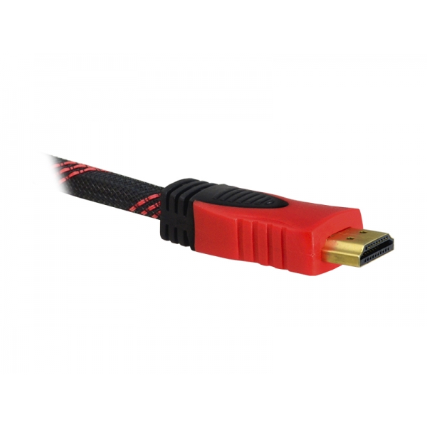 Kabel HDMI-HDMI v1.4, 10m, červený.