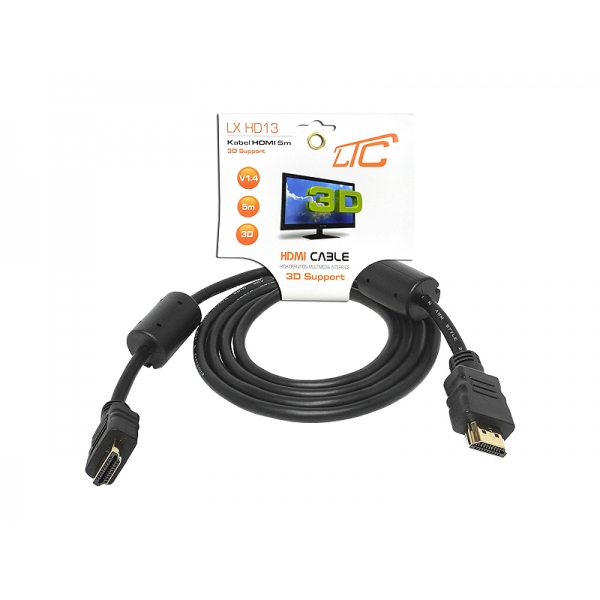 PS Gold HDMI-HDMI kabel 19Pin + filtr, 5m Cu HQ