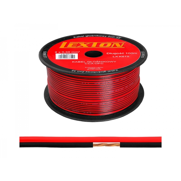 LEXTON 2x0,35 CCA černý / červený reproduktorový kabel