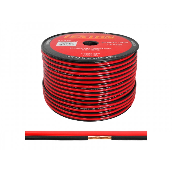 LEXTON 2x2,50 CCA černý / červený reproduktorový kabel