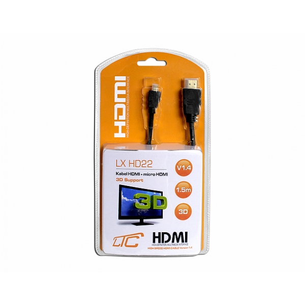 PS kabel HDMI-MicroHDMI v1.4 1,5m Cu HQ.