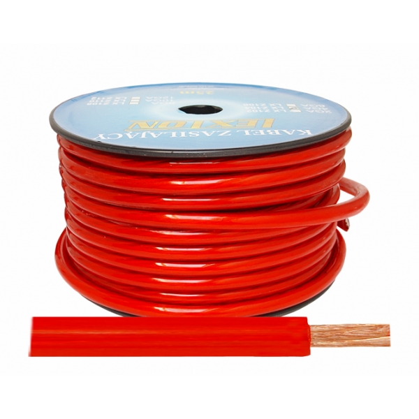 LEXTON 4GA / 10mmCCA napájecí kabel, červený.