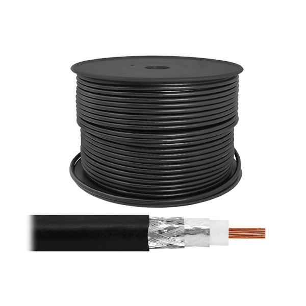 PS koaxiální kabel H155 100m, černý 50 Ohm.