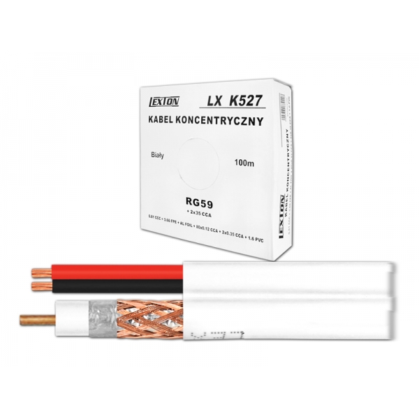 Koaxiální kabel RG59 + 2x0,35Cu 100m
