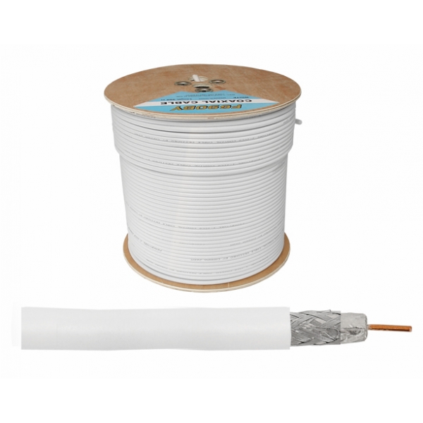 Koaxiální kabel F660 1.1CCS 300m, bílý, 1.1CCS + 64 * 0.12Al.