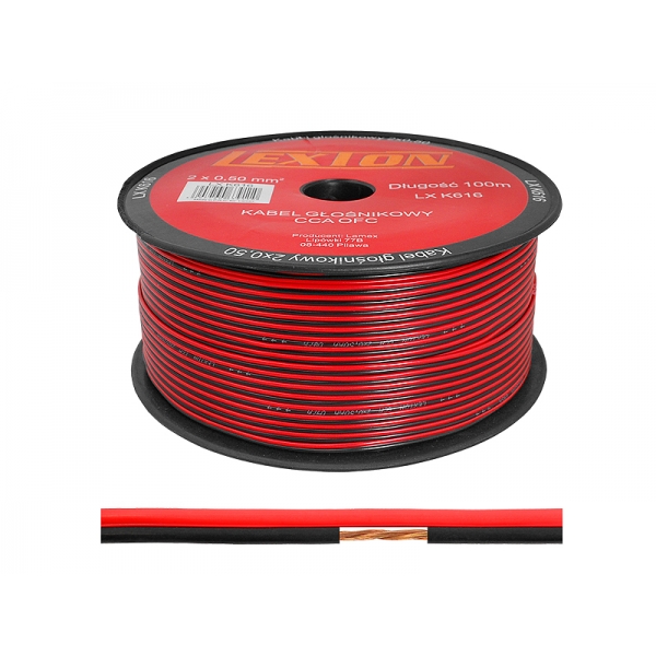 LEXTON 2x0,50 CCA černý / červený reproduktorový kabel