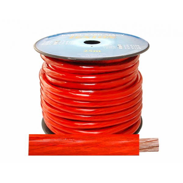 LEXTON 2GA / 12mm CCA napájecí kabel, červený.