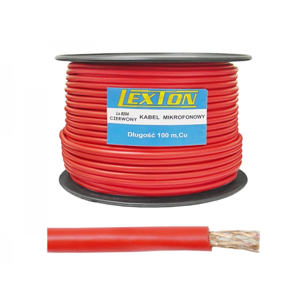 Kabel mikrofonu PS 2 vodiče 6mm červený