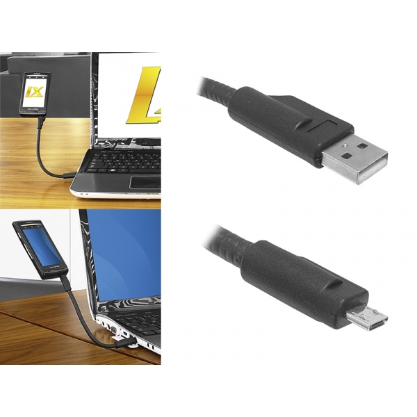 PS USB kabel - Micro USB 45cm 