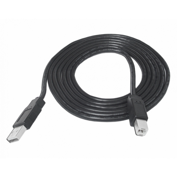 Počítačový kabel USB A plug - USB B konektor, 1,5m, černý.