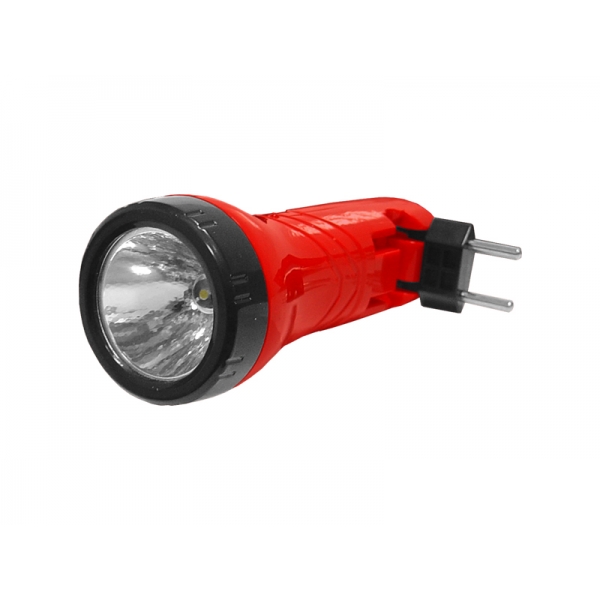 Ruční svítilna 1-LED TS-1124 s dobíjecí baterií, červená.
