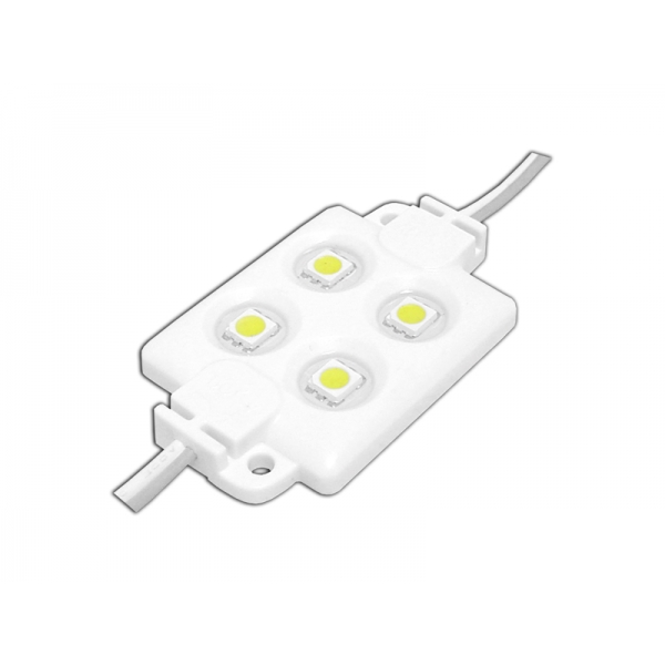 Modul PS LED-5050 4 LED, teplé bílé světlo, voděodolné.
