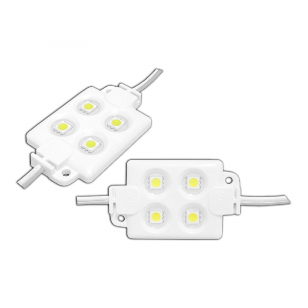 Modul PS LED-5050 4 LED, teplé bílé světlo, voděodolné.