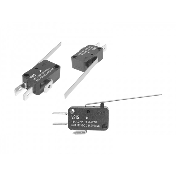 Mikrospínač VS15N03-1C Pbf L = 54,1mm, 15A 250VAC, NO + NC, 00656.