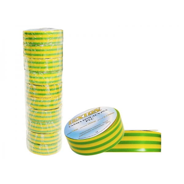 Izolační páska LEXTON žlutá / zelená 10m.