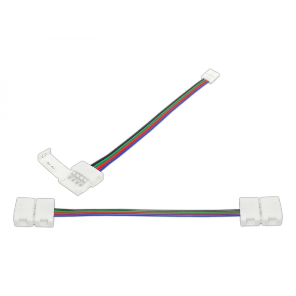 10mm RGB LED páskový konektor, oboustranná západka s dráty.