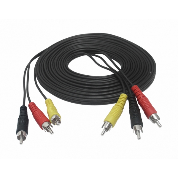 3 RCA zástrčky - 3 RCA zástrčky 3m kabel