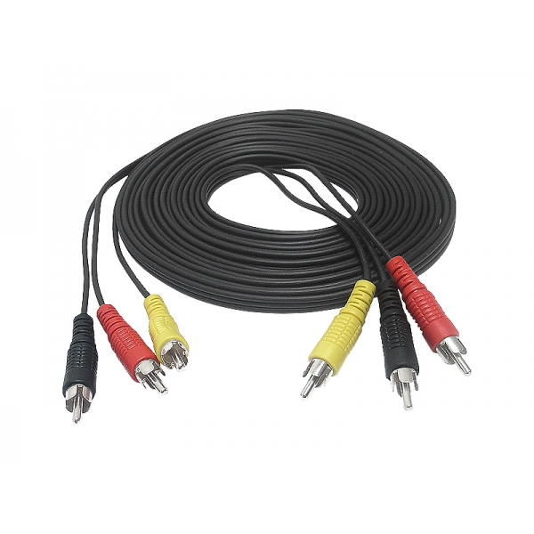 PS 3 RCA zástrčka - 3 RCA zástrčkový kabel, 1,2m.