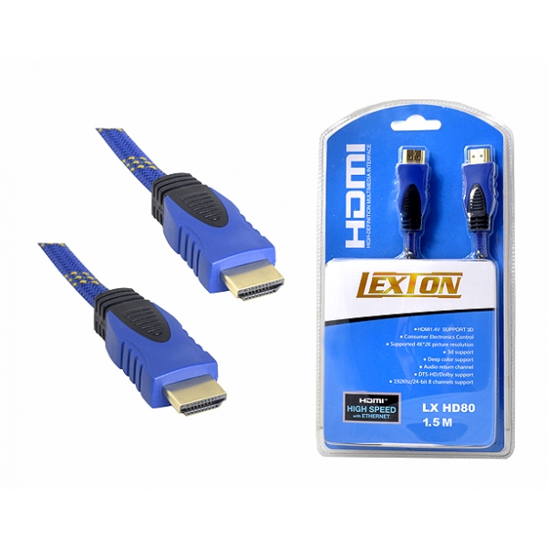 HDMI-HDMI kabel 1,5m modrý v1.4.