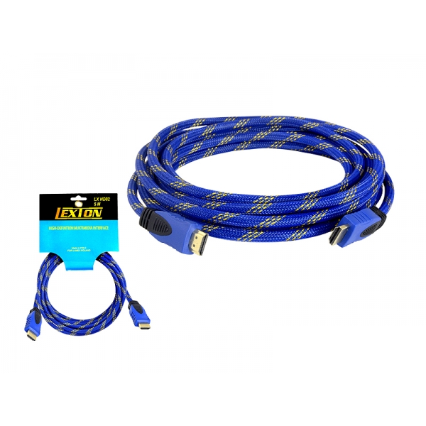 PS kabel HDMI-HDMI 5m modrý v1.4.