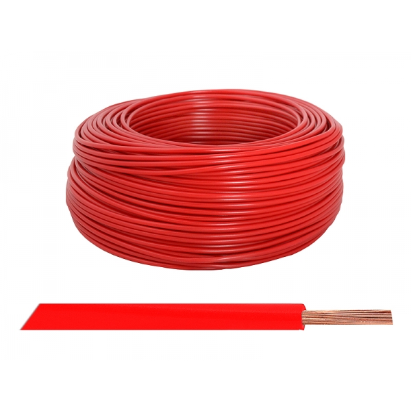 Kabel LgY / H07V-K 1x1,5, červený, 100m.
