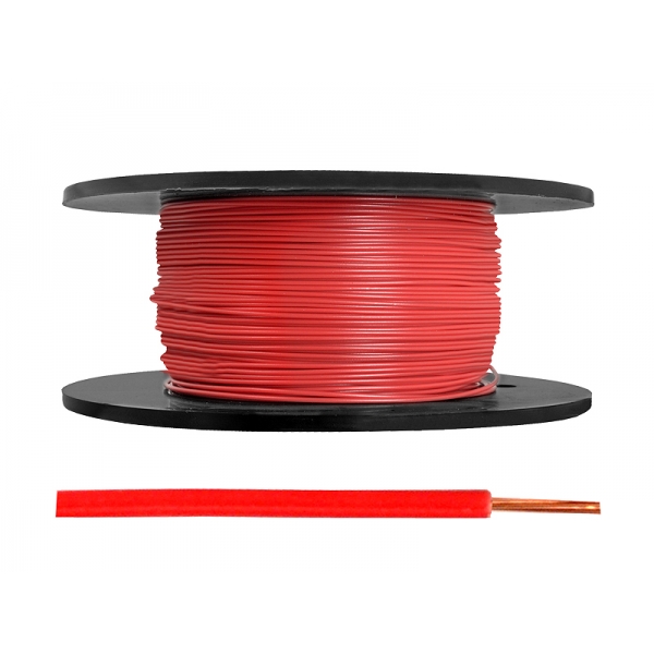 Kabel LgY / H05V-K 1x1, červený, 100m.