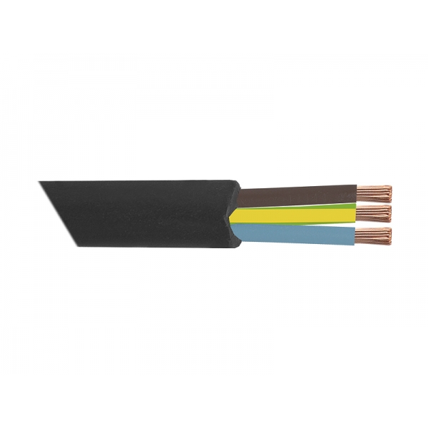Napájecí kabel 3x1, 1,5m, černý, s nevyjímatelnou zástrčkou, UNI-SCHUCKO 16A.