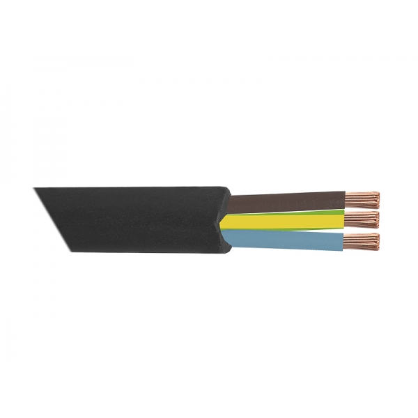 Napájecí kabel 3x1, 3m, černý, s nevyjímatelnou vidlicí, 16A, UNI-SCHUCKO.