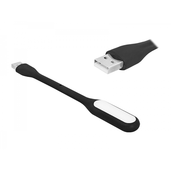 PS USB počítačová lampa, gumová, černá.