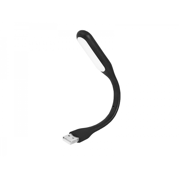 PS USB počítačová lampa, gumová, černá.