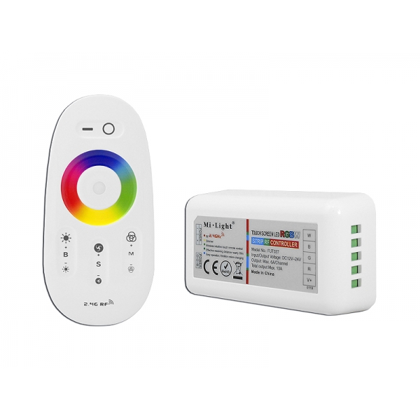 RGB + W Mi-Light ovladač PŘIJÍMAČ + DÁLKOVÝ OVLADAČ 288W 1zónový, rádiové ovládání, funkce stmívání, 1