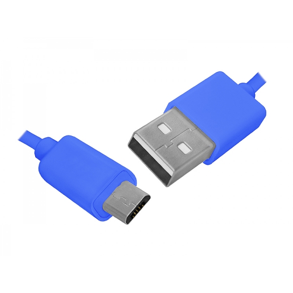 PS USB kabel - microUSB, 1m, modrý.