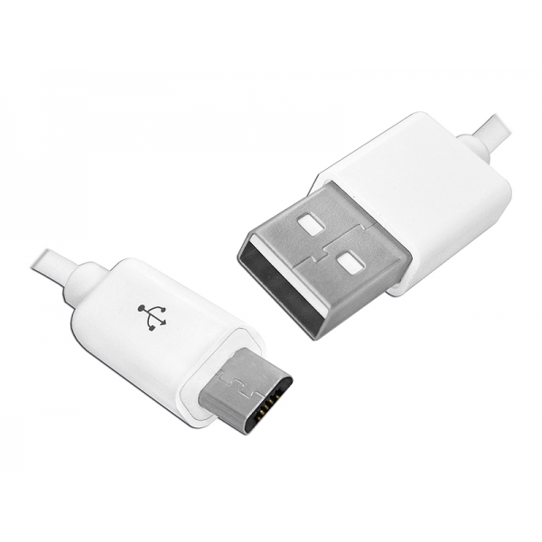PS USB kabel -MicroUSB, 1m, bílý.