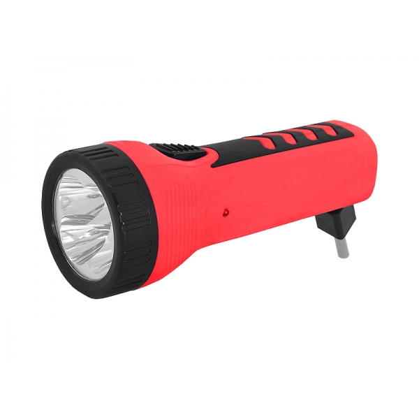 Ruční svítilna 4-LED TS-1166 s dobíjecí baterií, červená.